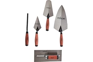 Rolson Tools 52489 - Set di cazzuole con impugnatura morbida, 5 pezzi