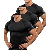 ZITY Pack of 3 Men's Short-Sleeved T-Shirts, Men's Sports T-Shirt, Breathable Quick Drying Summer Clothes Running Gym Fitness