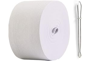 AHPYEUHK Elastique Couture 50mm Bandes Élastiques Couture Blanc 6M élastique Large Elastique Perruque,Ruban Elastique,Bande Elastique Couture Large Ceinture Bande pour Couture