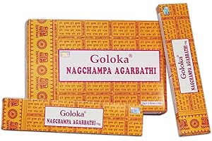 GOLOKA INCIENSO NAGCHAMPA 16GR. X 12 CAJAS = 192 GR.