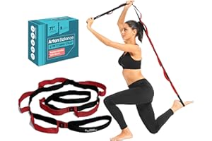 Artan Balance Stretching Strap with 8 Loops - Non-Elastic 180cm Leg Stretching Strap- Flexibility Strap with Padded Handles - Ideal for Gymnastics, Yoga, Stretching and Physical Therapy