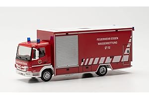 Herpa Mercedes-Benz Atego-Valigetta per camion dei vigili del fuoco, per salvataggio dell'acqua in miniatura, per il fai da te e come regalo, Multicolore, 096553