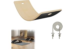 YRHome Planche d'équilibre en bois pour enfants - 82 x 30 cm - Planche d'équilibre pour l'intérieur, la gymnastique et le fitness - Planche à glisser et jouet à bascule