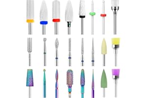 SUPRBIRD Nagelfräser Aufsätze, 24 Stück Professioneller Keramik Wolframlegierung Nagelfräser, Keramik Nagelfräser Bits, Nagelhautentferner, Entfernen Gel Acryl Nagelhaut Fräser Bits für Maniküre Pediküre