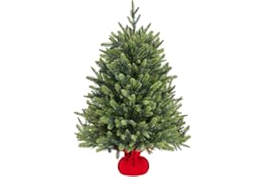 ‎YAHEETECH Yaheetech 91cm Mini künstlicher Weihnachtsbaum mit 143 Spitzen & Zementbasis, Mini Tischplatte Tannenbaum, Schwer Entflammbar Tisch Christbaum klein für Weihnachtsdeko, Grün