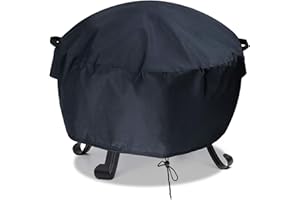 Iptienda Fire Pit Cover - 102x51cm Waterproof Heavy Duty Round Patio Fire Pit Cover Outdoor Fire Pit Cover