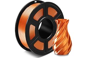 SUNLU Filamento Silk PLA+ 1.75mm, Filamento stampante 3D Lucido, Filamento PLA Plus con Superficie di Stampa Lucida, Precisione Dimensionale +/- 0.02 mm, 1KG Rame Rosso Seta
