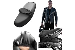 BODIIWULIU Funda Asiento Moto Impermeable, Funda Asiento Scooter Antideslizante y Resistente Al Desgaste, Arañazos, Elástica, Válida, Impermeables, a Prueba de Lluvia, Para Todo Tipo De Motos y Scooters (L)