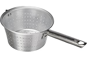 BALDASSARE AGNELLI Pentole Agnelli Colpasta Conico con Un Manico e Gancio, Acciaio Inossidabile, Argento, 18 cm