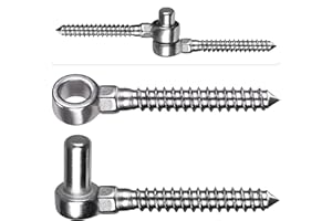 Insaga 1 Set Gate Hinges, 304 Stainless Steel Wood Gate Hinge, M12 Hook and Eye Hinges, Partial Thread Gate Bolt Hook, Gate Hardware for Wooden Gates Fences