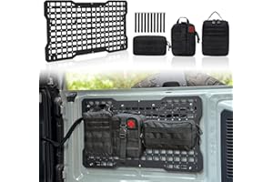 MAIKER OFF ROAD Tailgate Storage Panel Tailgate Molle Panel Steel Cargo Shelf Storage Luggage Holder Carrier with 3 Storage Bags for Ford Bronco Accessories 2021 2022 2023 2/4 Doors