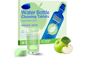 GBULTR Tabletas Limpiadoras para Botellas de Agua,36PCS Pastillas de Limpieza Eficientes Contra Incrustaciones y Olores,Pastillas descalcificadoras para Botellines y Acero Inoxidable,Vidrio,Tazas de Café