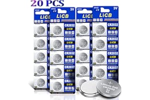 LiCB 20 PCS CR2032 Lithium Coin Battery- 245mAh Ultra High Capacity with Powerful 3V Output, Specialty Technology for tv remote,car fob,motherboard,Calculators and More(2032/DL2032)