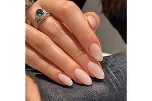 Ceboic 24 Pezzi Unghie Finte Mandorla Francese Acrilico Copertura Completa Press on Nails Ballerina Naturali Stick sulle Unghie per Donne e Ragazze (Nude Gradient)
