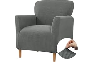 Niuoppy Armchair Covers Banquet Slipcovers, Stretch Arm Chair Covers, Single Armchair Slipcovers Anti-slip, Thicked Armchair Cover for 1 Seat Sofa Armchair Protector (Dark Grey)