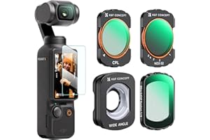 K&F Concept Filtre Polarisant CPL et Black-Mist 1/4 et ND2-32 et Grand Angle et Film de Protection Écran Système Magnétique Compatible avec DJI OSMO Pocket 3