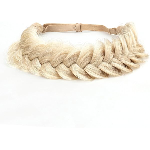 ZARRS Haarband Mit Geflochtenem Zopf – Unordentlicher Fischgrätzopf, Dunkelbraun, 15x14 Cm