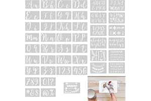 BANTI Stencil Lettere Parete da Pittura Stencil Numeri Alfabeto Grandi Piccole 45 Pezzi Stencil Muro Normografo Plastica Stencil Parete Scritte per Scrapbooking Disegno Graffiti Decorazione da Parete