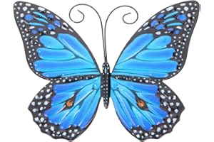 HOMSFOU Wiszące Na Ścianie Motyle Kojec Na Zewnątrz Dekoracja Ogrodzenia Patio Metalowe Dekoracje Ścienne w Kształcie Motyli Wystrój Ogrodu Miniaturowy Zwierzę 3d Naklejka Na Ścianę Żelazo