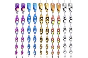 AKOFIC 10 Stück Reflektierende Vogelschreck, Reflektierende Windspirale Vogelabwehr Abwehr von Vögeln, Vogel abwehr Garten Dekoration für Garten Balkon Vogelabwehr zum Schutz von Obstbäumen Blumen