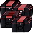 Storite 20 Pack Nylon Big Underbed Moisture Proof Storage Bag with Zippered Closure and Handle Rectangular (Black, 54x46x28cm)