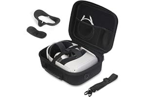 JSVER Etui de Protection pour Oculus Quest 2/Oculus Quest,Housse de Voyage pour Oculus Quest 2 et Elite Strap, EVA Rigide Boîte de Transport pour Virtual Reality Headset avec Bandoulière(Noir)