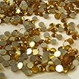 Little Snow Direct® - DMC Hot-fix Iron On Premium Glass Cut Flat Back Crystal Rhinestones Diamante Gems (Yellow Gold, 2.8mm ss10, 1000pcs)
