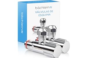 Bächlein Juego de 2 Válvulas de Ángulo Universal Autosellante, Válvula Reguladora de Esquina de 1/2 Pulgada para Tuberías de Agua Fría y Caliente con Tapón de Rosca Clásico