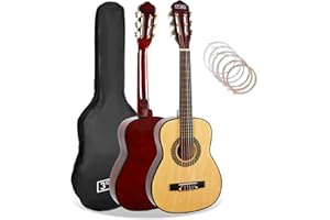 3rd Avenue Pacchetto Per Principianti Con Corde In Nylon Spagnole Per Chitarra Classica Da 1/4 Di Misura - 6 Mesi Di Lezioni Gratuite, Borsa, Corde - Naturale