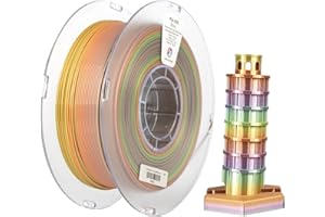 Filament Kexcelled Silk PLA 1,75 mm, Sześć Gradientowych Kolorów Tęczy, Jedwabne Wykończenie, Ulepszony żarnik do Druku 3D, Dokładność Wymiarowa +/- 0,03mm, Szpule 1kg (2,2funta), Tęcza2