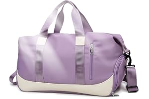 Keyck Borsa Sportiva, Borsone Palestra Donna Uomo Con Scomparto Per Scarpe e Tasche Umide Impermeabili, 40L Borsa da Viaggio Pieghevole, Grande Capacità Borsa Palestra per Nuoto Sport Viaggi, Viola