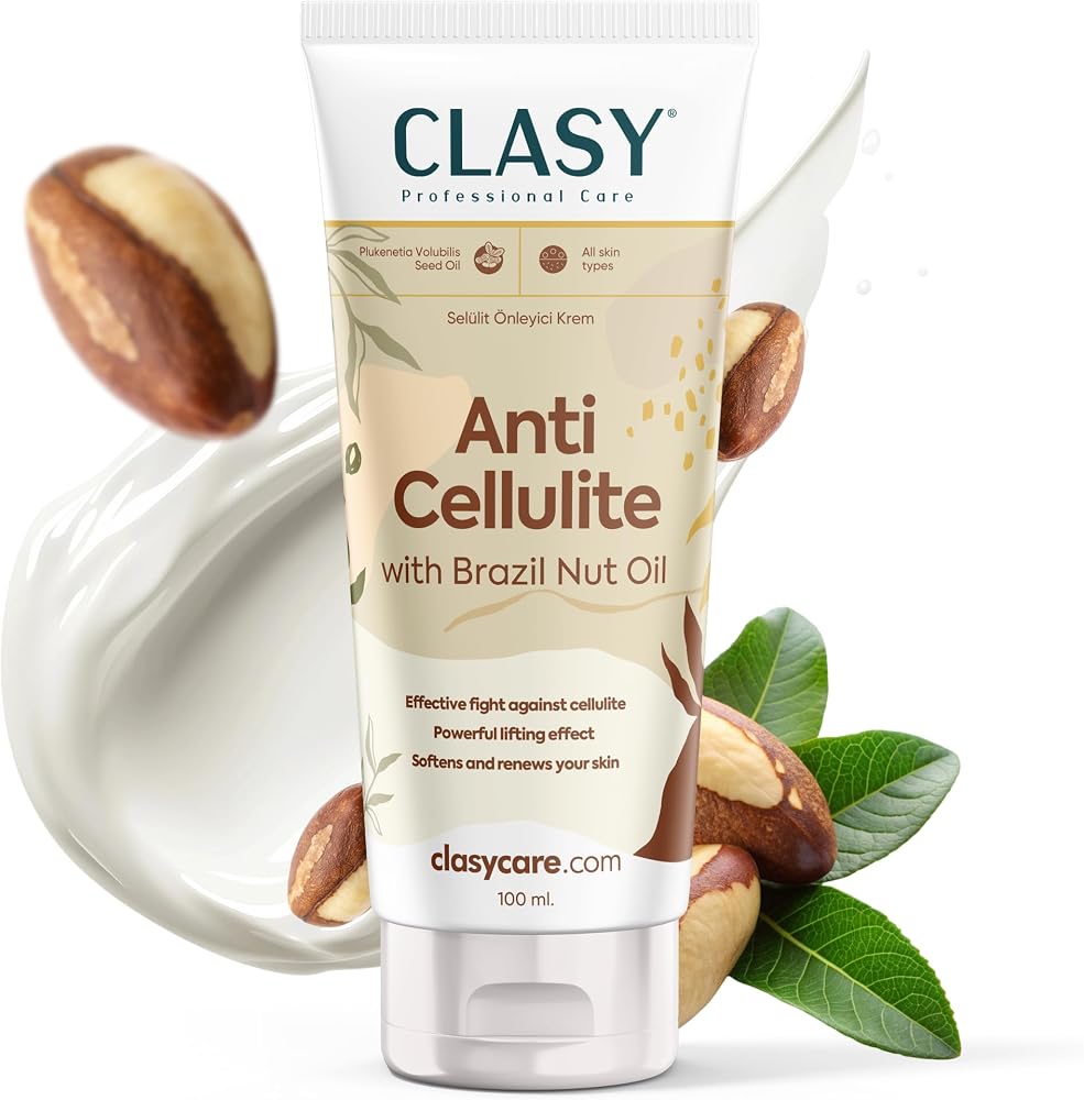 CLASYCARE Selülite Karşı Mükemmel Koruma - Brezilya Fındığı Yağlı Anti Selülit Kremi | Bacak, Basen ve Kalça Sıkılaştırıcı Krem | Dermatolojik Olarak Test Edilmiştir, 100 ml