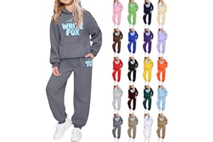 GENERIC Kids Tracksuit Full Set 2 Piece Oversized Outfit Girls Boys Long Sleeve Hoodie Pullover Sweatshirt and Loose Sweatpants Jogging Pants Activewear Sportwear Casual Autumn Winter Wear