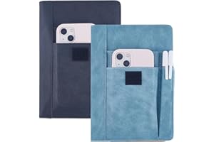 CRASPIRE 2 Copertina per Libro A Colori In Pelle PU A5 Custodia per Libro Impermeabile Ciano Nero Proteggi Libro Riutilizzabile per Libri Tascabili Avvolgi Quaderni con Tasche per Penne per Amanti Dei