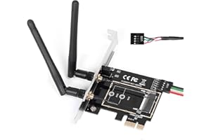 MZHOU Convertidor De Tarjeta De Red WiFi - M.2 NGFF a PCI-E 1X Adaptador de Red con Antena de Doble Banda 2.4 / 5G Soporte Nic