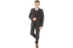 Vivaki 5pc Brown Check Boys Tweed Suit Boys Wedding, Blazer, Page Boy, Party Outfit, Boys Brown Suit