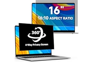 LUSA DESIGN 360° Filtre de Confidentialité 16 Pouces 16:10 - Protecteur d'écran Anti-Espion Anti-Lumière Bleue, Filtre Ecran Confidentialité Portable Compatible avec HP/Dell/Acer/Lenovo/ThinkPad/ASUS/Samsung
