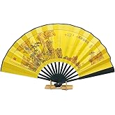 &Ccedil;in Bambu Keten Kumaş Yelpaze 05BSE Siyah B&uuml;y&uuml;k Boy 60cm No.5S