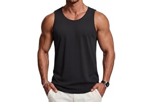 TACVASEN Men's Gym Vests UPF 50+ Sleeveless Shirts Moisture Wicking Tank Top Summer Workout Gym Mucsle Swim Shirt
