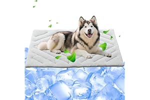 BECROWM Dog Cooling Mat Self Coolings Foldable Cooling Pad for Dog in Summer Coolings Mat for Dogs and Cats Machine Washable (Grey, XL)