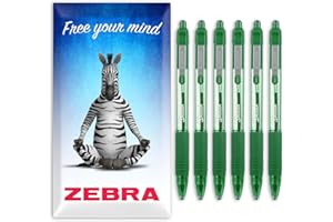 ZEBRA PEN Zebra Z-Grip - Bolígrafo de tinta suave, 1,0 mm, paquete de 6 bolígrafos, en embalaje de cartón cebra (Verde)