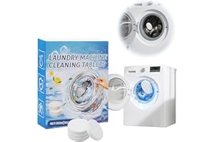 ATSHLD 24pcs Nettoyant pour Machine à Laver, Tablettes Effervescentes pour Nettoyage Profond, Élimine les Odeurs, Saleté et Accumulations, Compatible avec Lave-Linges HE, à Chargement Frontal et Par le Haut