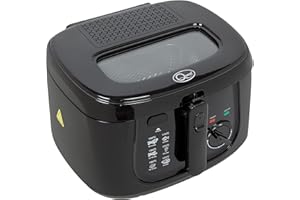 Quest 35239 2.5L Deep Fryer/Features Removable Lid & Large Observation Window/Adjustable Temperature/Ergonomic Cool Touch Handle/Black