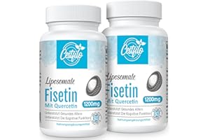 Liposomal Fisetin avec Quercétine 60 softgels - Hautement dosé 1200 mg par serving - Maximum Bioavailability - Anti-âge naturel sénolytique de Cestfilo (Pack of 2)