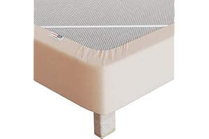 WRAPPYBAG Cache-Sommier 160 x 200 en Coton avec Élastiques – Rénovez et Modernisez Votre Ancien Sommier – Couleur Beige - 6 Tailles Disponibles