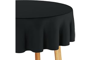 Filumi Mantel Antimanchas 150x150 cm Redondo Negro Interiores Comedor Salon Manteles para Exterior y Jardin Mantel Navidad Verte