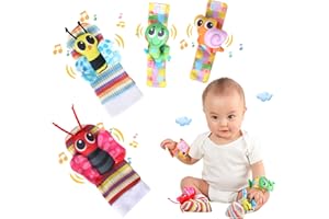 SJYIH Foot Finders & Wrist Rattles for Infants Developmental Texture Toys for Babies & Infant Toy Socks & Baby Wrist Rattle