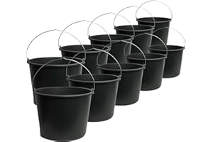 ‎TAMS TAMS® Baueimer 5/12/20L Mörteleimer & Zementeimer aus robustem Kunststoff Stabiler Wassereimer für Garten, Baustelle & Landwirtschaft (wählbar als 5er, 10er oder 20er Packung) (10, 12 Liter)
