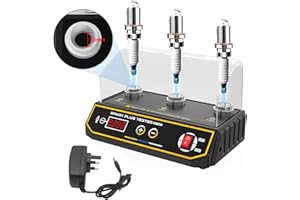 LUTIFIX Car Spark Plug Tester, 220V Automotive Engine Ignition Plug Analyzer 200-9000rpm ignition testers with Protective Cover with three Holes 12MM Spark Plug Socket