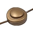 ElekTek Foot Press Switch in Line Push Button 65mm Diameter for 2 or 3 Core Flex Gold Effect